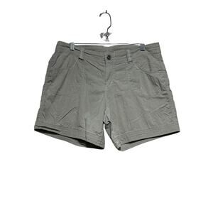Kuhl Womens Hiking Shorts Size 12 Khaki Gray Cargo Pockets Outdoor Gorpcore